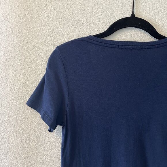 Marine Layer Women's T-Shirt Size XS Navy Blue V-neck Tee Minimalist Classic - Picture 8 of 14